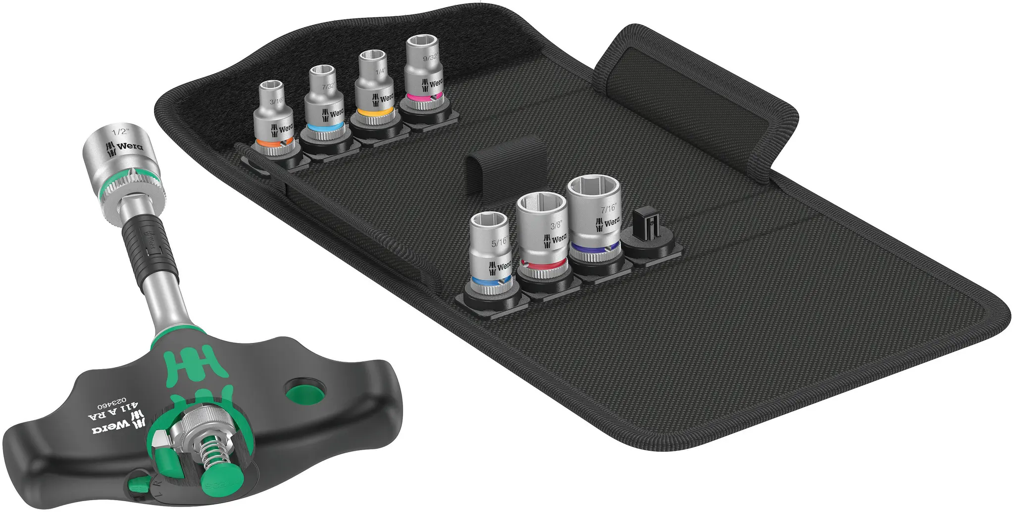 Produktfoto 1 von Wera HEX BO Vierkant Schrauber 1/4 in, Länge 155 mm, 9-teilig