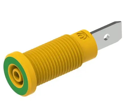 Produktfoto 1 von Electro PJP Buchse Gelb, Grün Buchse für Laborstecker, Kontakt Nickelbeschichtetes Messing, 600V 10A Steckbar