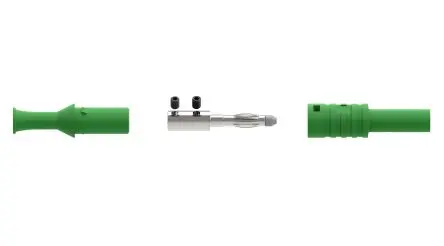 Produktfoto 1 von Electro PJP Stecker Grün Bananenstecker, 1kV 36A, Schraubanschluss