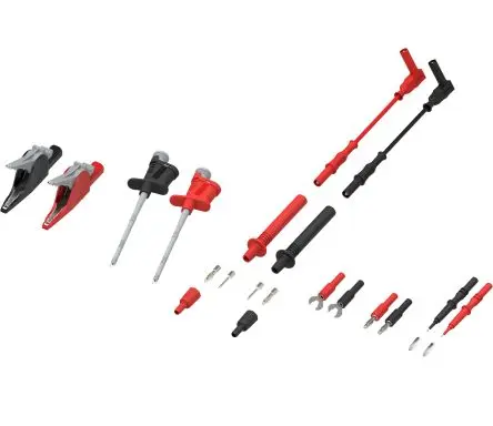 Produktfoto 1 von Electro PJP Testleitung Set, Adapter, Krokodilklemme, flexible Prüfklemme, Messleitungen, Prüfspitzen