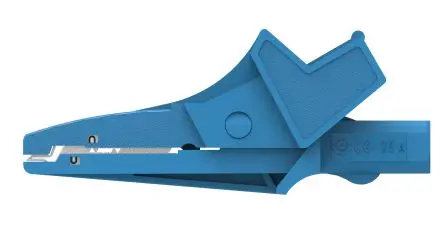 Produktfoto 1 von Electro PJP Vernickelte 22 mm Krokodilklemme, Blau, 20A Isoliert