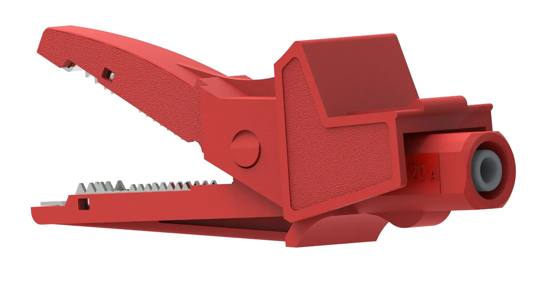 Produktfoto 1 von Electro PJP Vernickelte 22 mm Krokodilklemme, Rot Isoliert