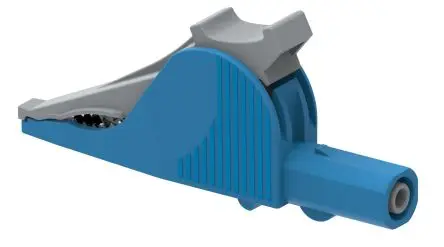 Produktfoto 1 von Electro PJP Vernickelte 32 mm Krokodilklemme, Blau, 36A Isoliert