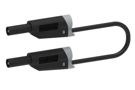 Produktfoto 1 von Electro PJP Messleitung 36A Stecker / Stecker, Schwarz Polyvinylchlorid-isoliert 2 m, 1kV