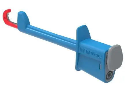 Produktfoto 1 von Electro PJP 4 mm Hakenklemme Blau 20A, Messing Spitze 4 mm, 1kV