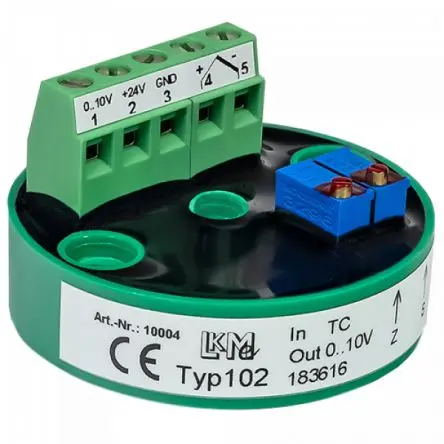Produktfoto 1 von LKMelectronic Temperaturgeber Ø 44.5 mm 26V ac, 0 °C → 1000 °C für Thermoelement, Typ K Ausgang 0/10 V