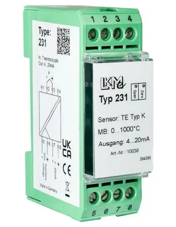 Produktfoto 1 von LKMelectronic Temperaturgeber, 0 °C → 1000 °C für Thermoelement, Typ K Ausgang 4 bis 20 mA