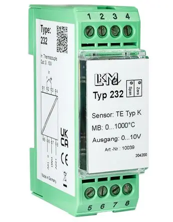 Produktfoto 1 von LKMelectronic Temperaturgeber 24V dc, 0 °C → 1000 °C für Thermoelement, Typ K Ausgang 0/10 V