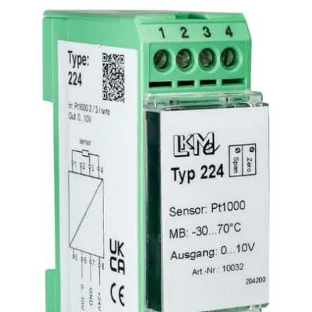 LKMelectronic Temperaturgeber 26V ac, -30 °C → 70 °C für PT1000 Ausgang 0/10 V