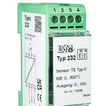 Produktfoto 1 von LKMelectronic Temperaturgeber 24V dc, 0 °C → 800 °C für Thermoelement, Typ K Ausgang 0/10 V