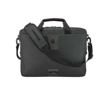 Produktfoto 1 von Wenger ECO Brief Laptoptasche bis 16 Zoll, Tasche Anthrazit 92 % recyceltes Polyester, 4 % Sonstige, 4 % Polyester 42 cm