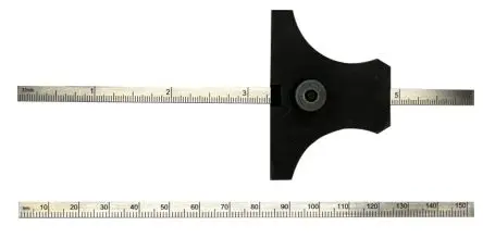 RS PRO Tiefenmessgerät Metrisch, Zoll aus Stahl, 134 mm / 90° ±15 min 47 g, 1 mm