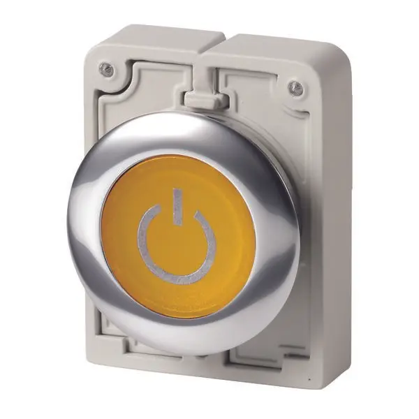 Produktfoto 1 von Eaton M30C-FDL-Y-X162 Druckschalter Ø 30.5 mm, Gelb Tastend Flach, IP66