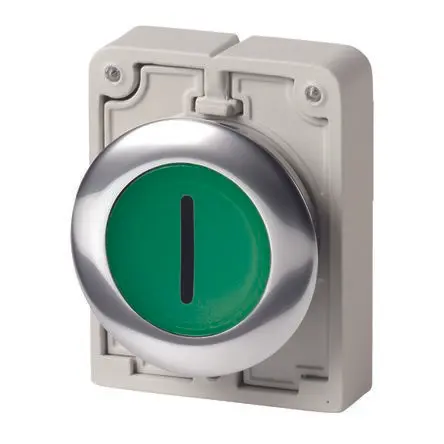 Produktfoto 1 von Eaton M30C-FDRL-G-X1 Druckschalter Ø 30.5 mm, Grün Rastend Flach Rund, IP66