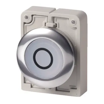 Produktfoto 1 von Eaton M30C-FDRL-W-X0 Druckschalter Ø 30.5 mm, Weiß Tastend Flach, IP66
