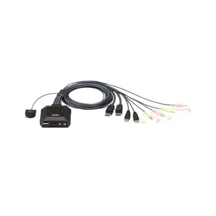 Produktfoto 1 von Aten KVM-Switch 13-Port 1 Videoausgänge DisplayPort 1 Displays USB 3,5-mm-Audiobuchse 4096 x 2160 pixel