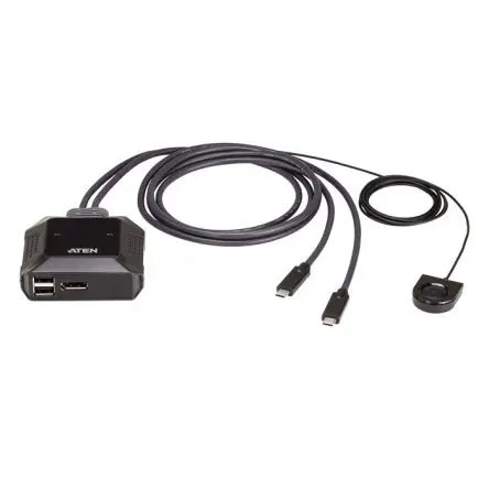 Produktfoto 1 von Aten KVM-Switch 5-Port 2 Videoausgänge DisplayPort 1 Displays USB USB C 4096 x 2160 pixel