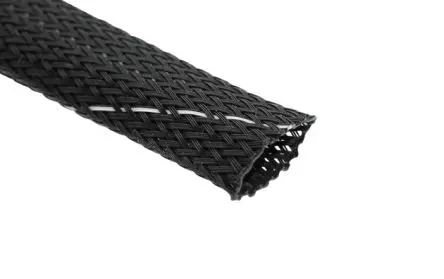 Produktfoto 1 von Tenneco TCP V0 Schutzhülse Schwarz Polyester für Kabel-Ø 4 mm, Kabel ø 8 mm, Länge 100m Umflochten Dehnbar