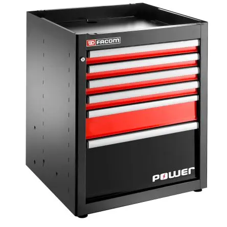 Produktfoto 1 von Facom Epoxidbeschichtetes Metall Schrank, Typ Werkzeugschrank 6 Schubladen, 840 mm x 701mm x 722 mm