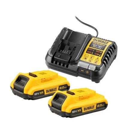 Produktfoto 1 von DeWALT Akku und Ladegerät, 18V / 2 Ah DEWALT XR