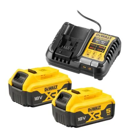 Produktfoto 1 von DeWALT Akku und Ladegerät, 18V / 5 Ah DEWALT XR