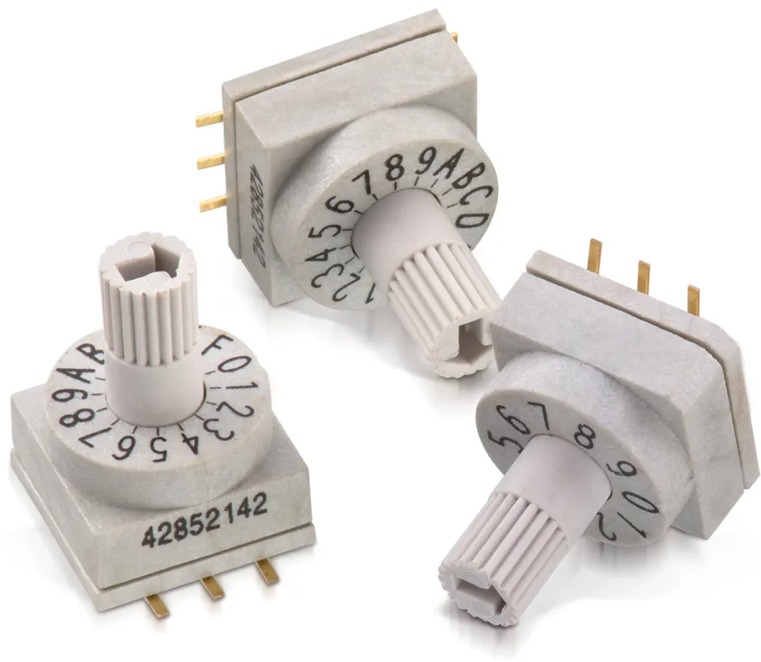 Produktfoto 1 von Würth Elektronik 16-Stufen WS-ROSV Drehschalter / 150 mA SMD, 10 mm x 10 mm