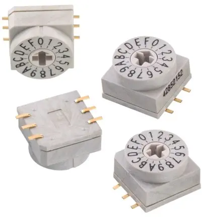 Produktfoto 1 von Würth Elektronik 16-Stufen WS-ROSV Drehschalter / 150mA SMD, 10 mm x 10mm