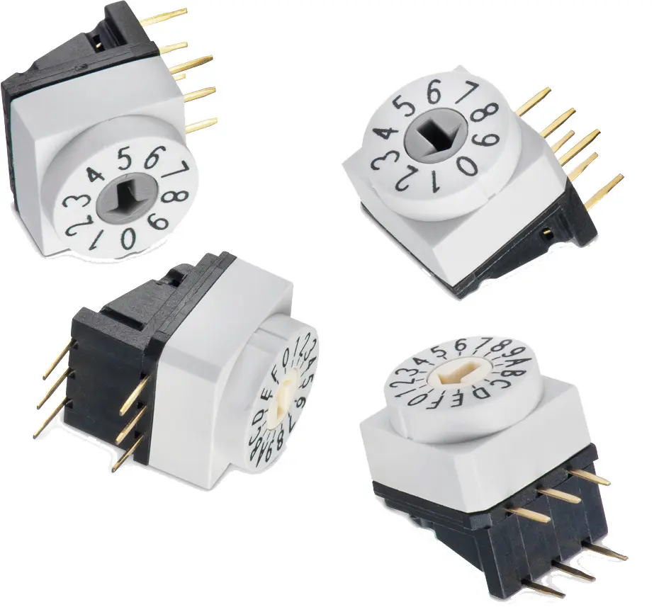Würth Elektronik 16-Stufen WS-ROTU Drehschalter / 150 mA Durchsteckmontage, 10 mm x 10 mm