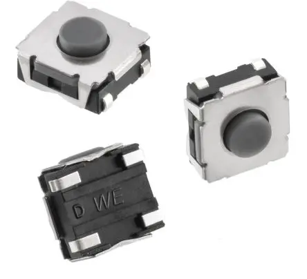 Produktfoto 1 von Wurth Elektronik IP67 Taster SPST Taster, SMD 50mA Tastend 3 mm Weiß Oberfläche B. 6mm