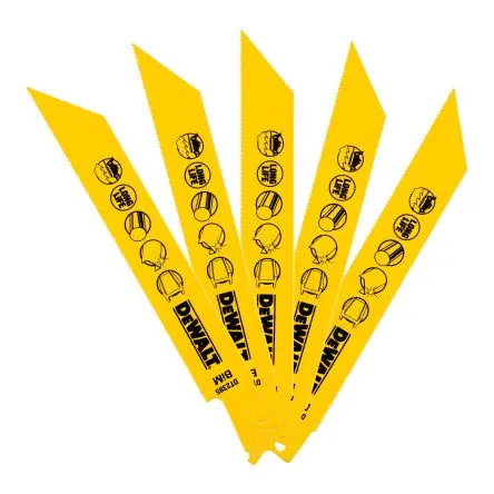 Produktfoto 1 von DeWALT Kohlenstoffstahl und Schnellarbeitsstahl Metall Säbelsägeblatt / 24 TPI 152 mm 5