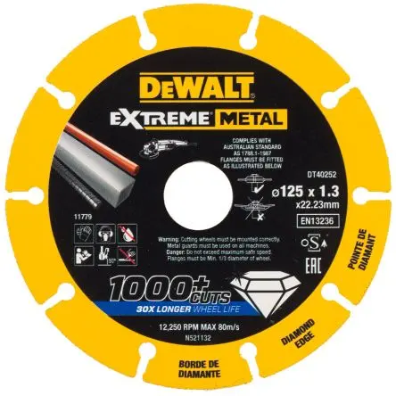 Produktfoto 1 von DeWALT Ø 125 mm / Stärke 1.3 mm, Korngröße 1 1 pro Paket