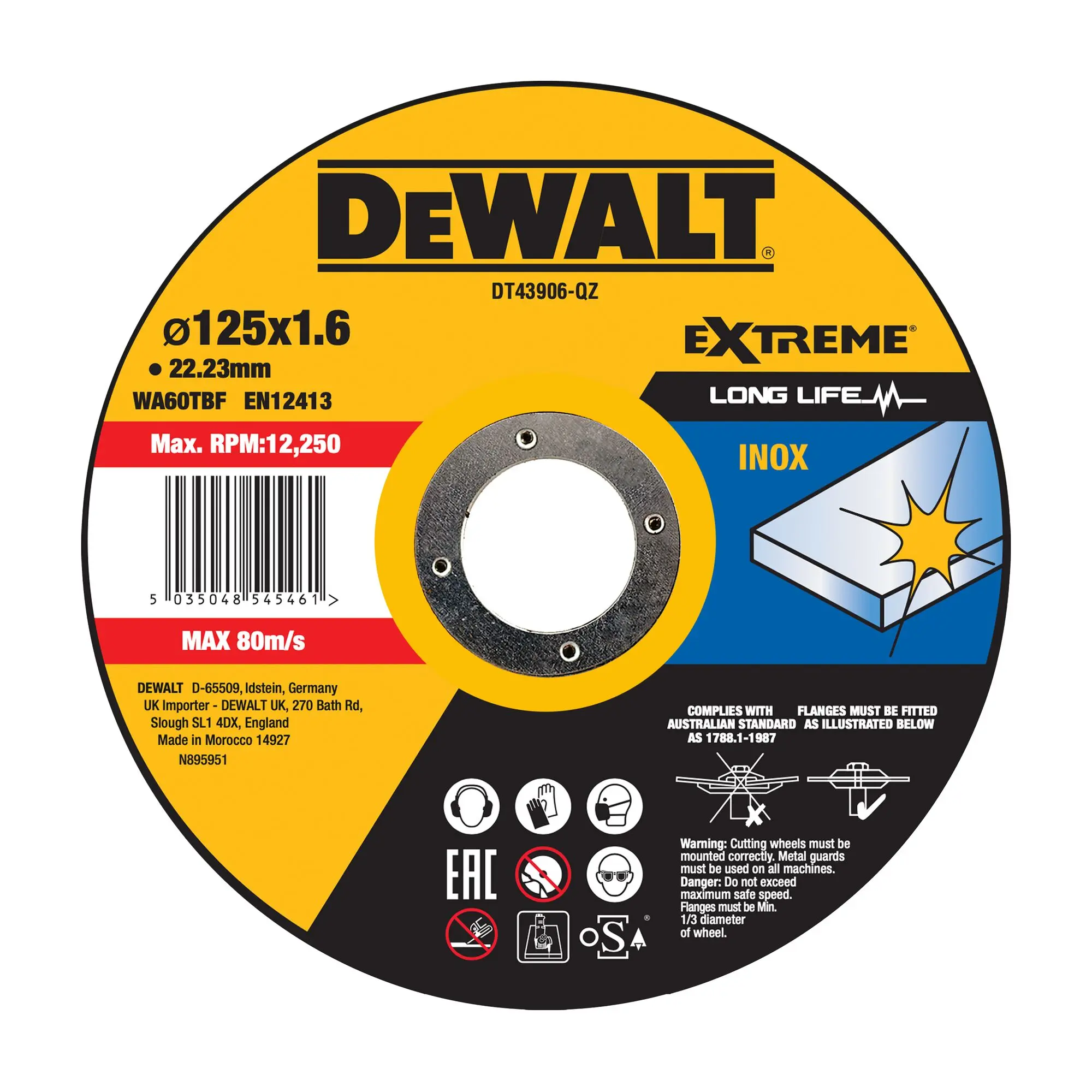 Produktfoto 1 von DeWALT / Stärke 1.6 mm, Korngröße 1 1 Per Pack