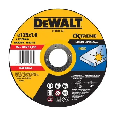 Produktfoto 1 von DeWALT / Stärke 1.6 mm, Korngröße 1 1 pro Paket