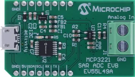 Produktfoto 1 von Microchip Evaluierungsplatine für MCP3221, Evaluationsboard, MCP3221 SAR ADC-Evaluierungsboard Evaluierungsplatine