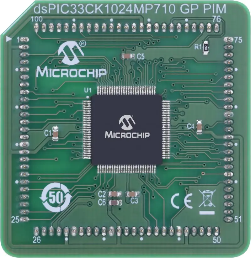 Produktfoto 1 von Microchip dsPIC33CK1024MP710 Allzweck-Steckmodul Allzweck-Steckmodul, Steckmodul Steckbares Modul PIC PIC