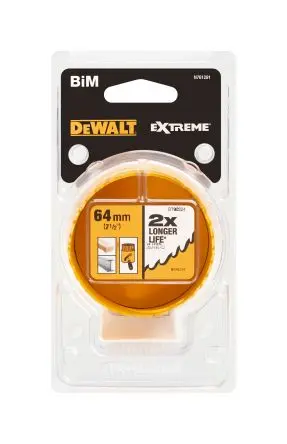 Produktfoto 1 von DeWALT, Ø 64 mm Bimetall Lochsäge Polyvinylchlorid, Metall 1-Stk. / Bohrtiefe 44 mm