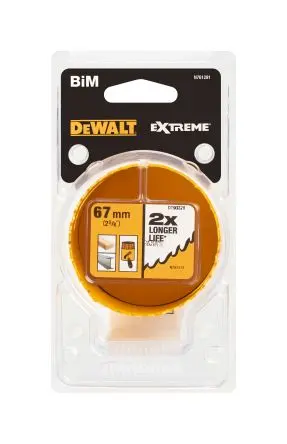 Produktfoto 1 von DeWALT, Ø 67 mm Bimetall Lochsäge Polyvinylchlorid, Metall 1-Stk. / Bohrtiefe 44 mm