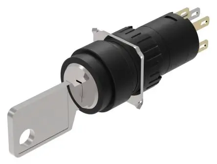 Produktfoto 1 von EAO Schlüsselschalter Sprungkontakt 2-Positionen 1 Schließer/1 Öffner 5A IP65