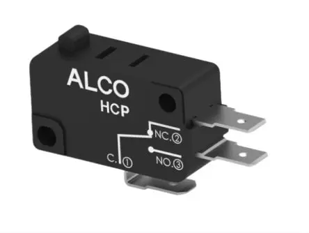 Produktfoto 1 von TE Connectivity Sprungkontakt-Mikroschalter Stiftstößel-Betätiger Schnellverbindung, 1-poliger Umschalter, 250 V dc, 16A