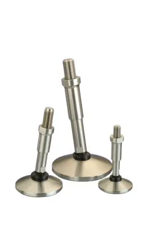 Produktfoto 1 von Nu-Tech Engineering Verstellbarer Fuß M16 bis 1750 kg x 68 mm, bis 10° neigbar Edelstahl, Ø 75 mm x 130 mm