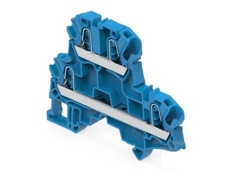Produktfoto 1 von Entrelec ENTRELEC SNK Anschlussklemmenblock 2 Blau, 4mm², 300V ac Einsteck-Anschluss