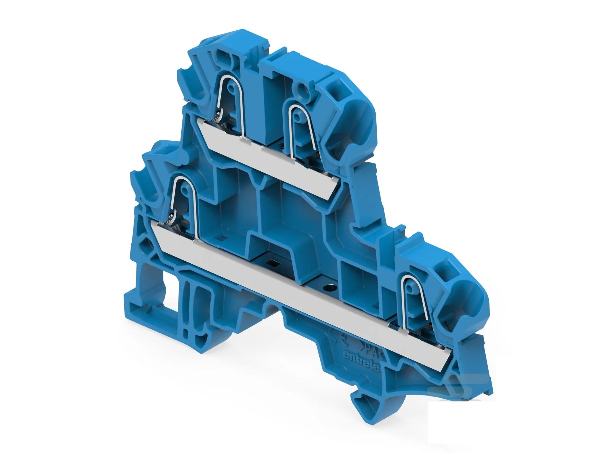 Produktfoto 1 von Entrelec ENTRELEC SNK Anschlussklemmenblock 2 Blau, 4 mm², 300 V Einsteck-Anschluss