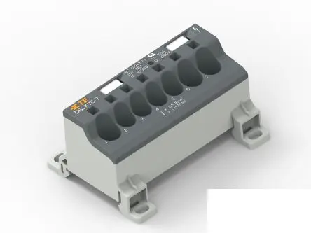Produktfoto 1 von Entrelec Verteilerblock 7-polig / 1kV 85A Schwarz, Grau, IP20