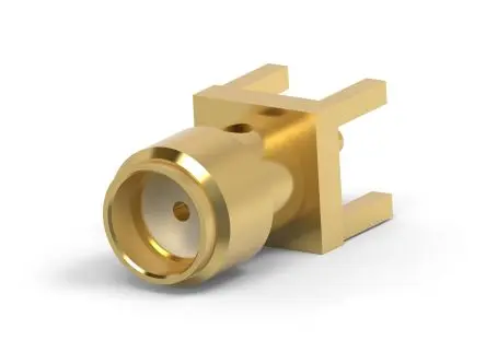 Produktfoto 1 von TE Connectivity 1053354 Buchse RF-Steckverbinder Koaxialer PCB-Stecker, Platine, 50 Ω Lot, Vertikal