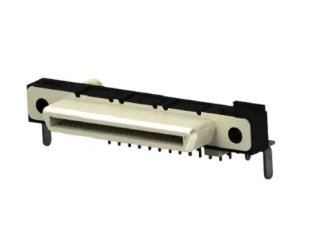 Produktfoto 1 von TE Connectivity 6658751, 0.8 mm Backplane-Steckverbinder Anschluss, 50-polig Buchse, 4-reihig, gewinkelt, Platine