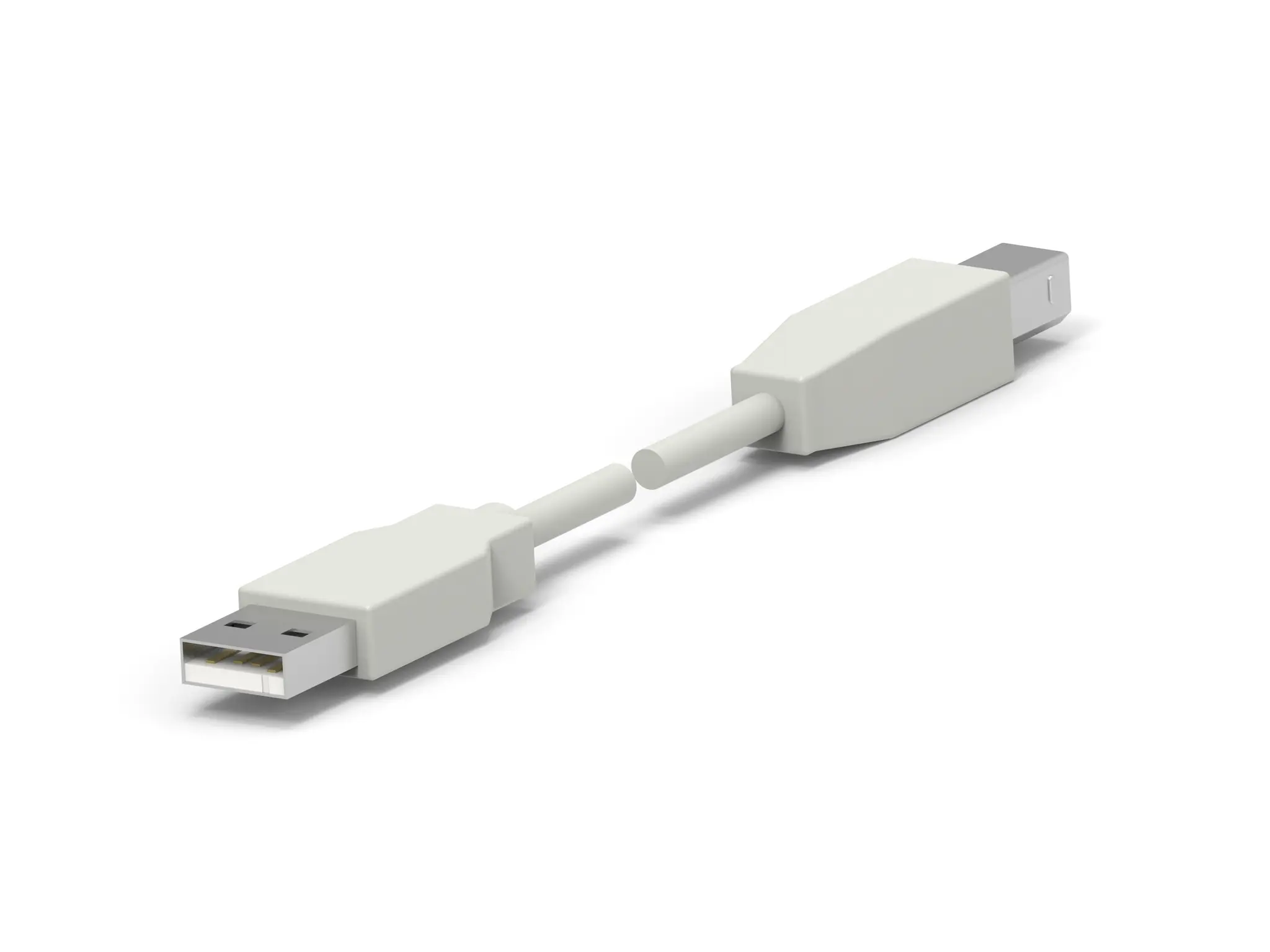 Produktfoto 1 von TE Connectivity 1487587 USB Kabel, USBA / USB B, 1mm Weiß