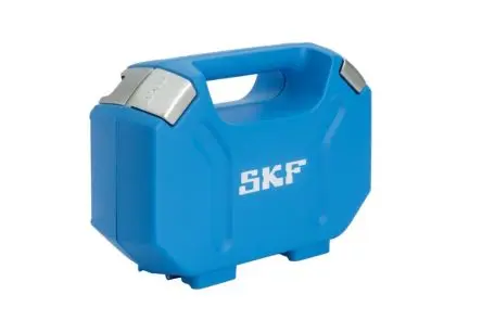 Produktfoto 1 von SKF Thermoplastischer Polyurethan-Kautschuk, Polycarbonat, ABS-Mischung Werkzeugkoffer Blau, L. 260 mm B. 85mm H. 180 mm