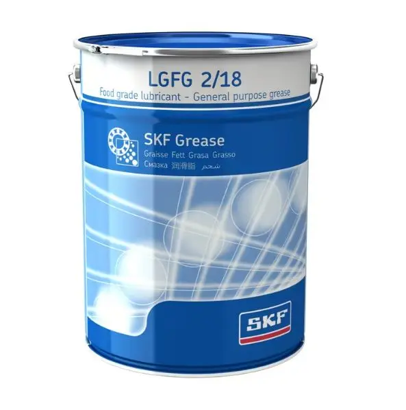 Produktfoto 1 von SKF SKF LGFG 2/18 Mineralöl Fett Braun Lebensmittelsicher -30 °C bis 140 °C, Eimer 18 kg