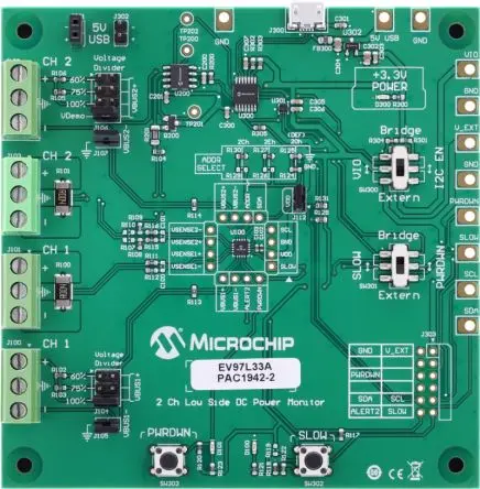 Produktfoto 1 von Microchip PAC1942 Evaluierungsplatine, EV97L33A Evaluierungsplatine, für MCP2221A