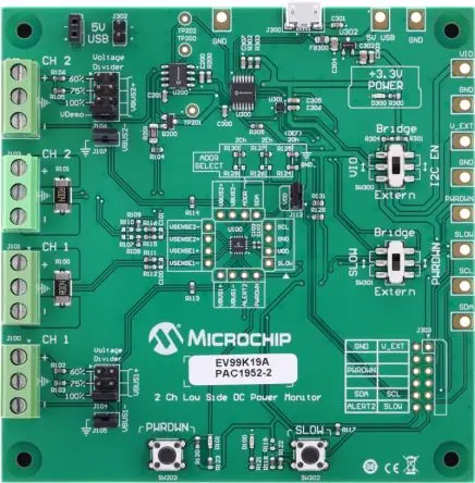 Produktfoto 1 von Microchip PAC1952 Evaluierungsplatine, EV99K19A Evaluierungsplatine, für MCP2221A